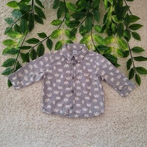Baby Boy Polar Bear Button Up (6-12 Months)
